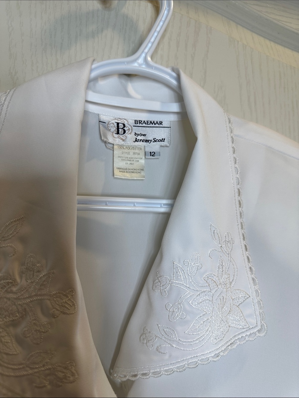 vintage breamar by Jeremy Scott button down blouse with lace cut out sleeve 12 - Picture 3 of 8